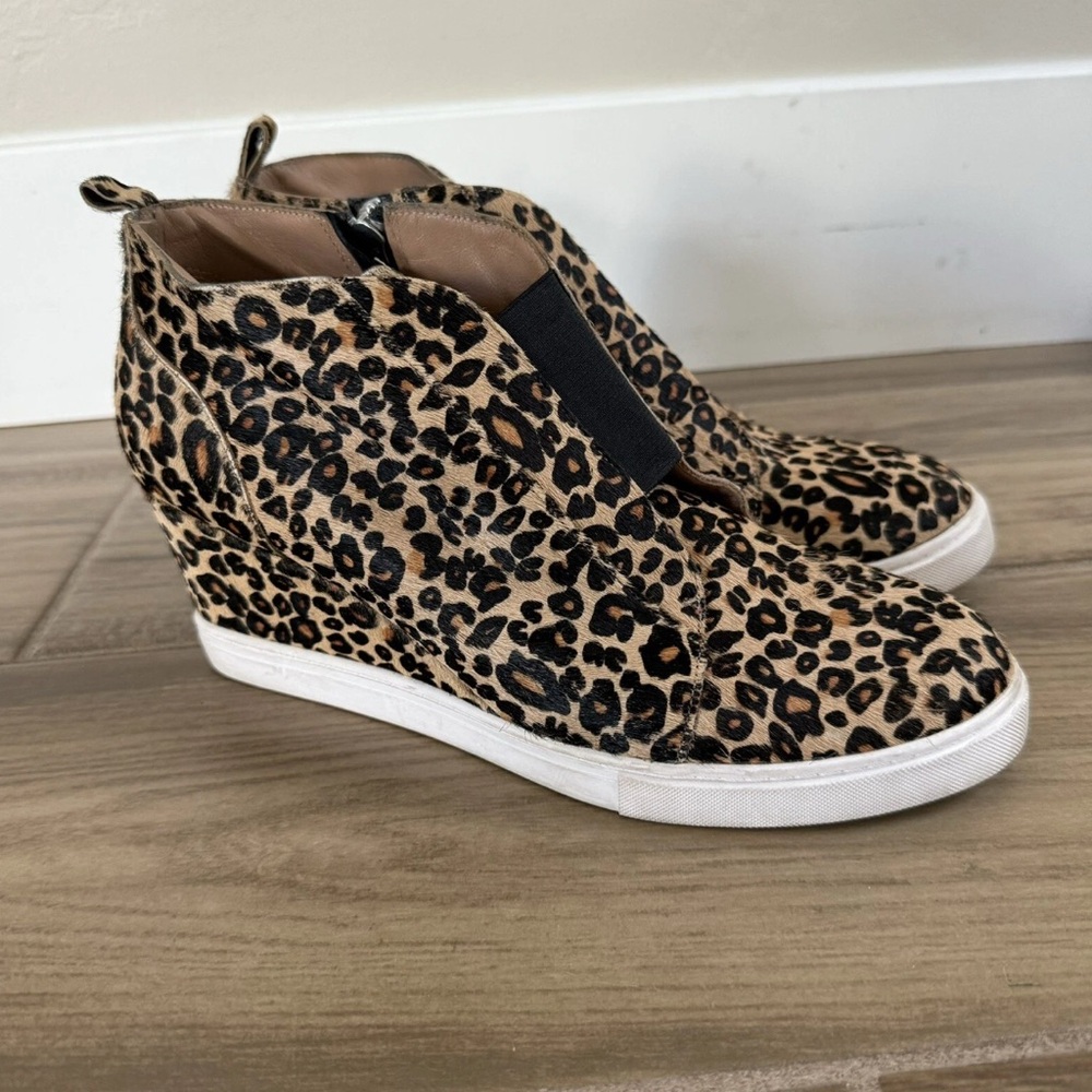 Paolo Leopard Print Wedge Sneakers